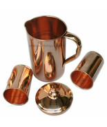Pure Copper Water Pitcher Jug Drinking Tumbler Bottles Ayurveda Health B... - £20.89 GBP+
