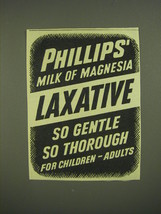 1952 Phillips&#39; Milk of Magnesia Advertisement - £14.77 GBP