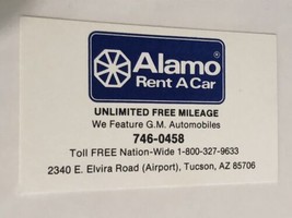 Alamo Rent A Car Vintage Business Card Tucson Arizona BC2 - £3.15 GBP