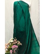 Indian Shantung Raw Silk Fabric Handloom Green Dupioni Silk, Saree Fabri... - $11.49+