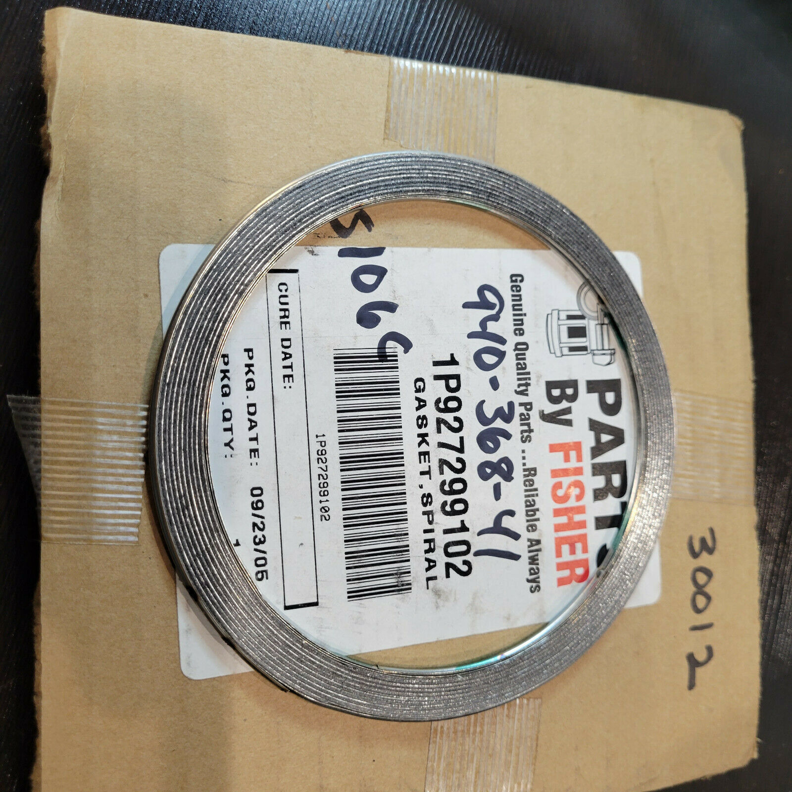 1P927299102 FISHER SPIRAL GASKET   NEW $69 - $67.24