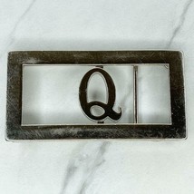 Silver Tone Monogram Q Initial Letter Open Back Belt Buckle - £13.32 GBP