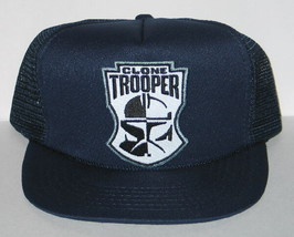 Star Wars Clone Trooper Mask Patch on a Black Baseball Cap Hat NEW - $14.50