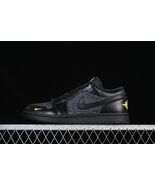 Air Jordan 1 Low "Elephant" | Black &amp; Yellow Custom Handmade Streetwear ... - $199.00