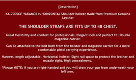 Fits Springfield XDS 3.3”BBL 9MM/40SW/45ACP Leather Shoulder Holster Single 1419 image 9
