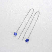 Earrings Long Premium Earrings S925 Silver Earrings Simple Earrings Drop Synthet - £19.28 GBP