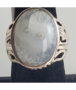 Agate Gemstone 925 Fine Sterling Silver Ring Size 8 Genuine Stone - $49.00