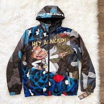 Members Only X Hey Arnold Nickelodeon Puffer Jacket Coat All Over Print M - £73.26 GBP