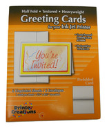 Printer Creations White Textured Greeting Cards Half-Fold Heavyweight 6 ... - £15.79 GBP