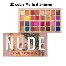 Romantic Beauty Nude Neutral Matte Shimmer Metallic Smokey 32 Color Eyes... - $11.63