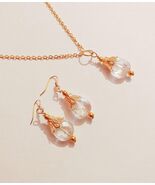 Crystal gold set necklace earrings Bohemian jewelry set Gold set Antique... - $52.00