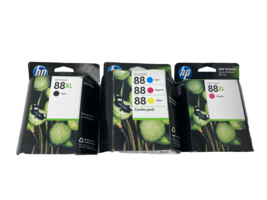 HP 88XL Genuine OfficeJet BLACK CYAN MAGENTA YELLOW Ink Cartridge NEW SE... - £26.01 GBP