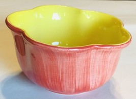 Vintage Elleci S.R.I. Italian Serving Bowl Pottery Red Yellow - £30.25 GBP