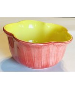 Vintage Elleci S.R.I. Italian Serving Bowl Pottery Red Yellow - £30.36 GBP