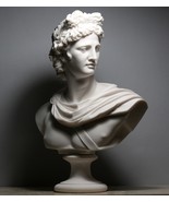Large Apollo Greek Roman God Bust Head Statue Cast Marble Sculpture 53 cm - $6,074.33 MXN