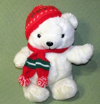 VINTAGE K MART 1986 Teddy Bear Christmas Holiday Dan Dee White Red Hat S... - £35.17 GBP