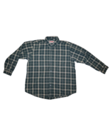 Wrangler Men&#39;s Rugged Wear Long Sleeve Button Down Shirt Green Plaid XXL... - $11.40