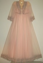 Vintage Romantic Jenelle Of California Dbl Chiffon Robe &amp; Gown Peignoir Reduced - $272.25