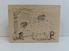Stampa Rosa 1999 House Mouse Design &quot;Micey Nice Bank&quot; Wood/Rubber Stamp #438 - £51.54 GBP
