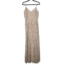 NWT WAYF The Savannah Beige Sequin Sleeveless Maxi Gown Dress Women&#39;s Si... - £82.98 GBP