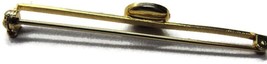 2&quot; Thin Neck Tie Bar With Black Onyx Center Gold Tone Vintage Tux Suit - £15.78 GBP