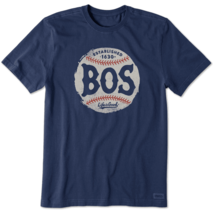Life Is Good Boston Baseball Town Crusher-Lite Tee Shirt Mens S Blue NEW - $24.62