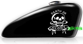 SKULL &amp; CROSS BONES DECAL sticker outlaw biker motorcycle tank decal - £5.49 GBP