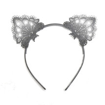 LED Cat Ears Headband for Women/Men - Adjustable Fit, Soft Black Lace, G... - €25,08 EUR