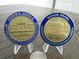 Lot Of 2 Potus Challenge Coins Potus Joe Biden &amp; Potus Barack Obama - $35.63