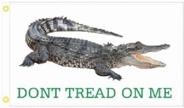 3x5 Don&#39;t Tread On Me Florida Alligator Gator 100D Ron Desantis 2024 White Flag - £6.16 GBP