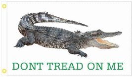 3x5 Don&#39;t Tread On Me Florida Alligator Gator 100D Ron Desantis 2024 White Flag - £6.21 GBP