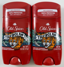 Lot of 2 Old Spice Tigerclaw Antiperspirant Deodorant 2.6 oz EXP 2/2024 - £23.31 GBP