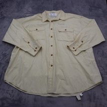 Orvis Shirt Men XXL Yellow Long Sleeve Button Up Casual Solid Pockets Outdoor - £20.15 GBP