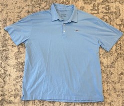 Patagonia Trout Fitz Roy Men’s XL Light Blue Organic Cotton Fishing Polo Shirt - £17.98 GBP