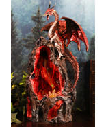 Ebros Sapphire Dragon On LED Crystal Mountain Backflow Incense Burner Fi... - $818.50 MXN