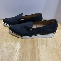 Franco Sarto Black Emboss Nubuck Leather Fabrina Sporty Loafer Shoes 7 - $24.01