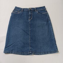 Croft & Barrow Classic Fit Stretch Women's Blue Cotton Blend Denim Skirt Size 4 image 11