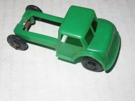 VINTAGE PLASTIC TRUCK AND CART- GREEN- MADE IN U.S.A.- GOOD- H23 - $3.62
