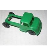 VINTAGE PLASTIC TRUCK AND CART- GREEN- MADE IN U.S.A.- GOOD- H23 - $3.70