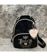 Juicy Couture Black and Pink Mini Backpack with Heart Charm - $53.83