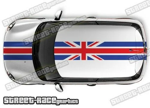 For x3 Mini OTT007 UNION JACK racing stripes bonnet &amp; roof stickers graphics R53 - £98.53 GBP