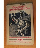 1914 GERMAN MILITARY WORK CALENDAR DEUTSCHER WEHRKALENDER ARMY PICTURE B... - $88.83