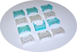 12 Used LEGO Translucent Blue &amp; Clear Windscreen 2 x 4 x 2 Car 3823 - $9.95