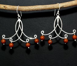 Solid 925 Silver Natural Bloodstone Gemstone Handmade Earring  Women&#39;s Jewelry - £6.94 GBP