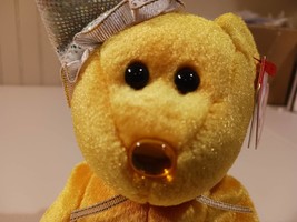 Ty Beanie Babies November Birthday Bear With Topaz Birthday Stone Nose And Gift  - £11.18 GBP