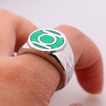 DC Comics Marvel Green Lantern Ring Silver Power Ring for Men Movie Jewelry - £23.16 GBP