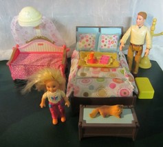 Fisher Price Loving Family Dollhouse Furniture Beds / dad child - $57.00