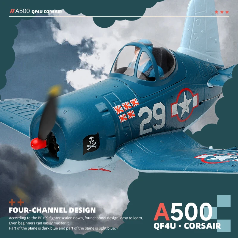 Wltoys XK RC Airplane A500 QF4U Fighter Four-Channel Like Real Machine Remote - £84.22 GBP+