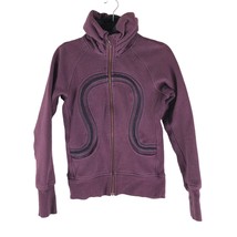 Lululemon Womens Scuba Jacket Fleece Neck Burgundy Purple 4 - £37.92 GBP