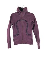 Lululemon Womens Scuba Jacket Fleece Neck Burgundy Purple 4 - £37.67 GBP